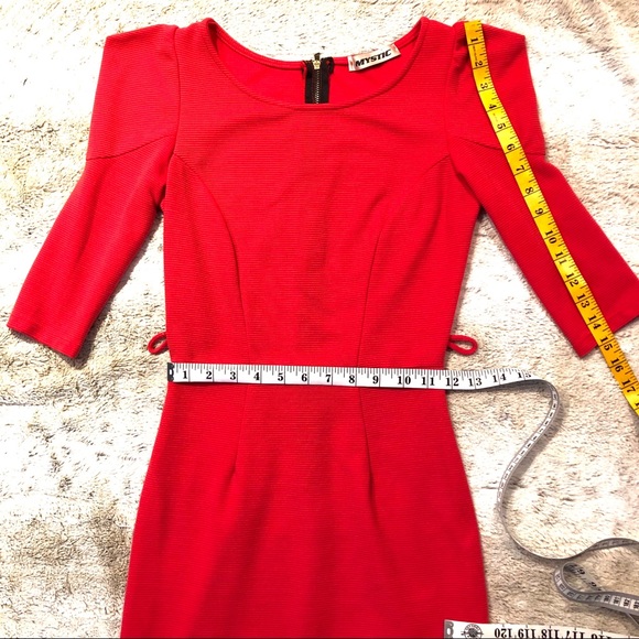 Mystic Red Dress with Ruched Shoulder detail SZ XS - Picture 7 of 8